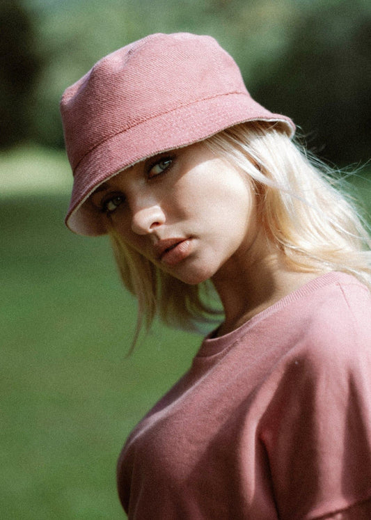 Bucket Hat - Reversible Pink / Mauve Red